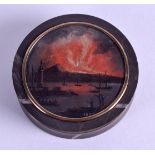 A VERY RARE EARLY 19TH CENTURY NEAPOLITAN SNUFF BOX AND COVER inset with a painted panel of an