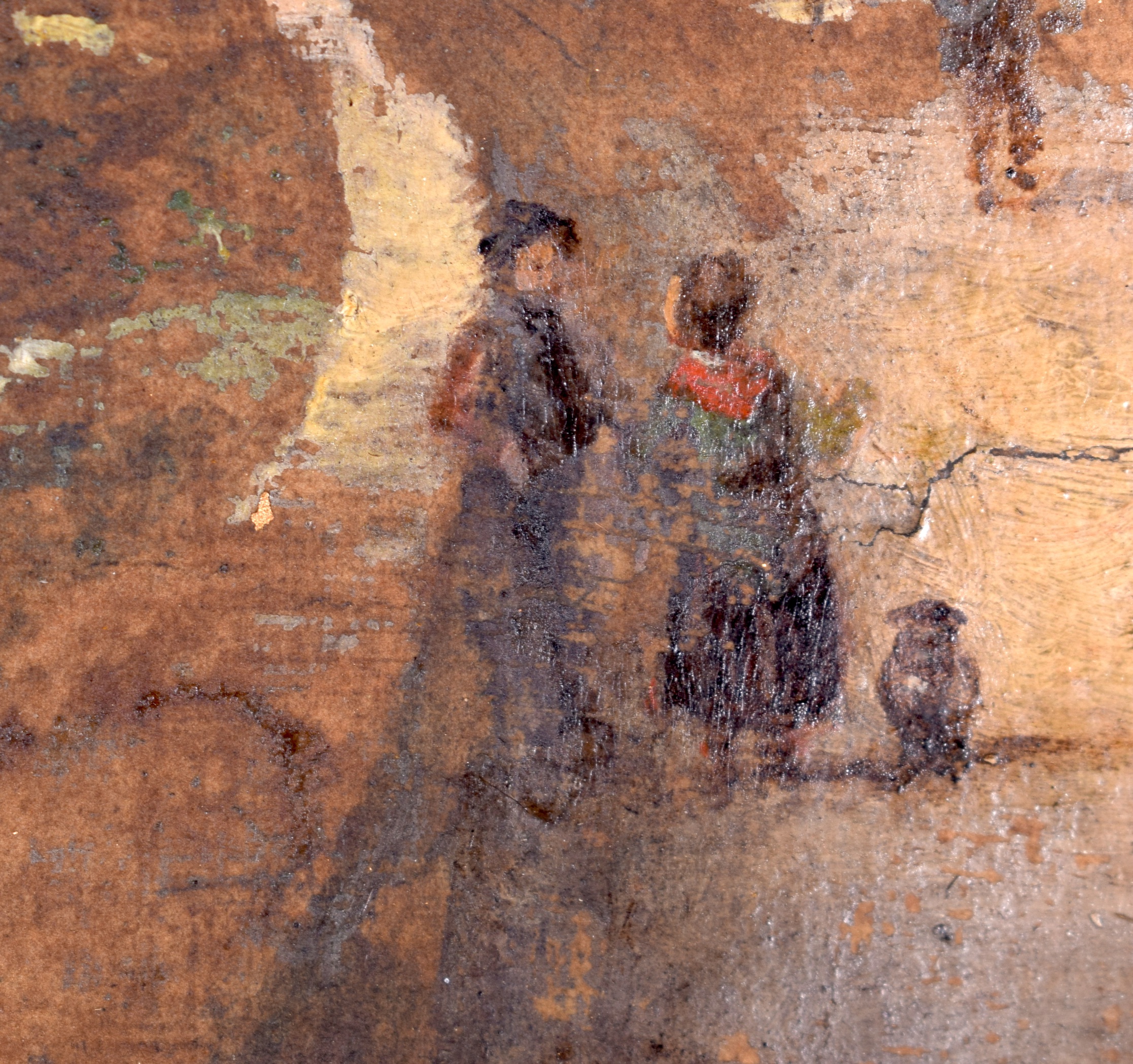 W SMEALL (British), framed oil on canvas, signed & dated 1877, figures in a landscape. 19 cm x 26. - Bild 2 aus 4