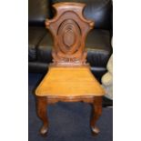 A VICTORIAN HALL CHAIR. 19 cm high.