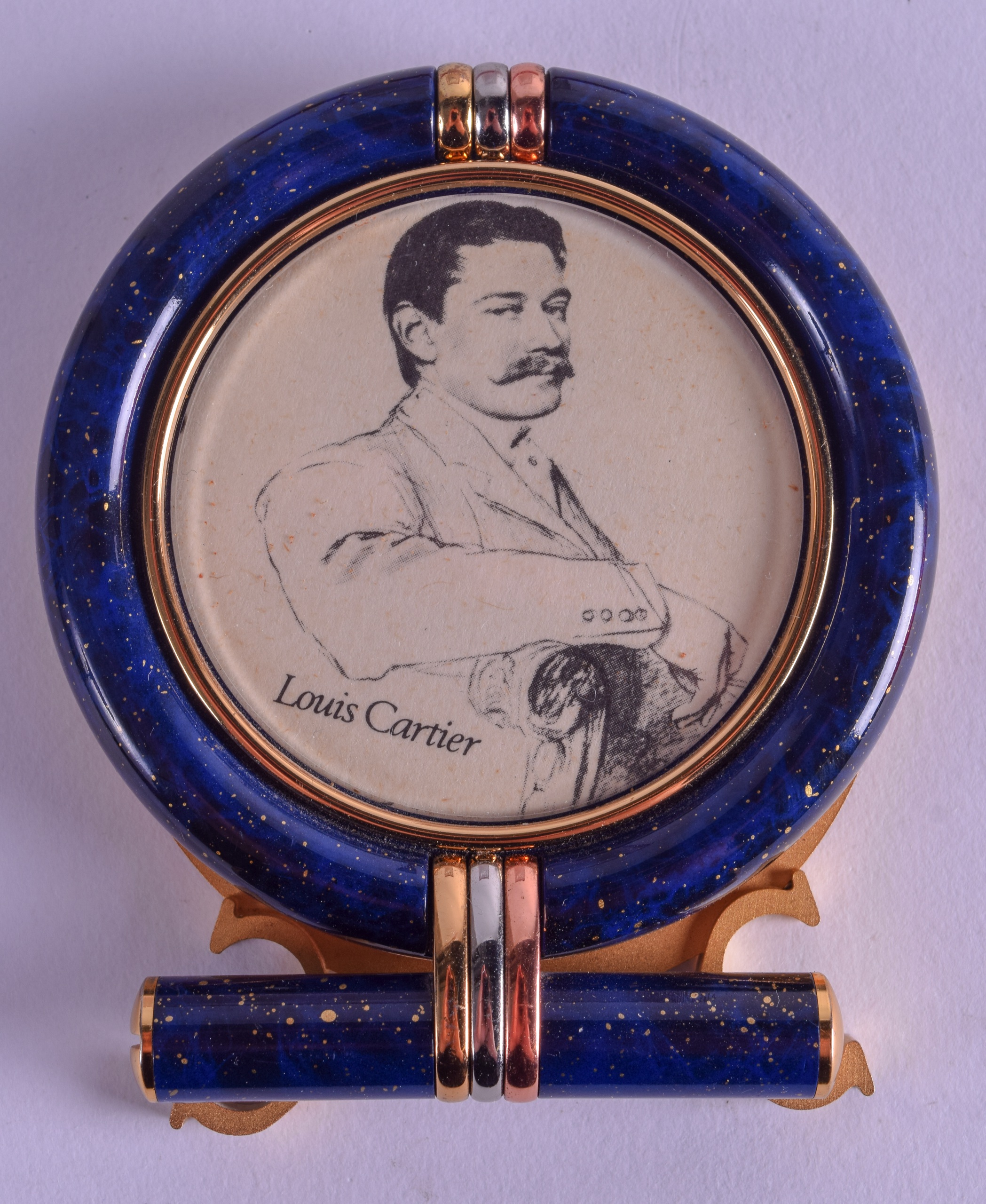 A CARTIER LAPIS LAZULI PHOTOGRAPH FRAME. 7.5 cm x 9 cm.