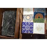 A QUANTITY OF ANTIQUE POTTERY TILES, of varying manufacturer and style of decoration. (qty)