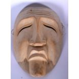 A BALINESE CARVED WOODEN HIBISCUS MASK OF TRADEGY, formed with lovely facial expression. 20.5 cm x