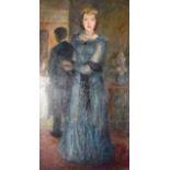 CIRCLE OF CHARLES JAMES MCCALL (1907-1989), unframed oil on canvas, full length portrait of a