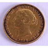 A RARE 1866 AUSTRALIAN SYDNEY MINT GOLD SOVEREIGN. 7.9 grams.