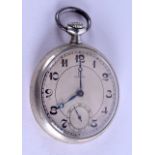 A VINTAGE OMEGA POCKET WATCH with black numerals. 4.75 cm diameter.