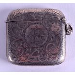 A VICTORIAN SILVER VESTA CASE. 33 grams. 5 cm x 5 cm.