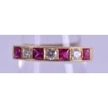 A GOOD 18CT GOLD RUBY AND DIAMOND RING. 5.5 grams. Size Q.