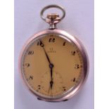 A VINTAGE SILVER OMEGA POCKET WATCH. 4.75 cm diameter.