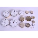 VARIOUS VINTAGE CLOCK MOVEMENTS AND DIALS. (qty)