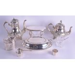 A BOX OF ASSORTED SILVER PLATE. (qty)