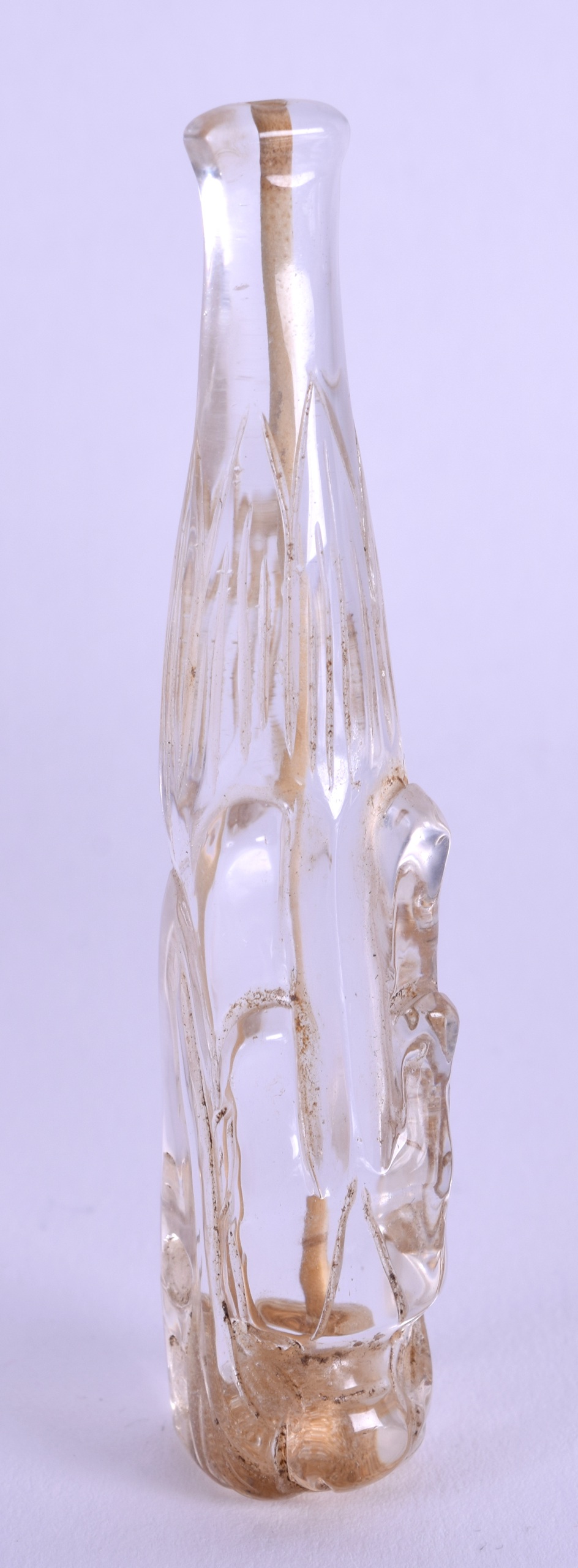 A 19TH CENTURY CHINESE ROCK CRYSTAL PIPE. 9.5 cm long.