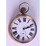 A VERY LARGE RAILWAY POCKET WATCH. 6.5 cm diameter.