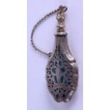 A GOOD MID 19TH CENTURY SILVER OVERLAID HARDSTONE SCENT BOTTLE decorated with figures amongst