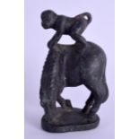 A CHINESE BRONZE FIGURE OF A HORSE modelled with a monkey upon his back. 9.5 cm x 5.5 cm.