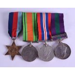 FOUR WWII MEDALS presented to 14211828 pte d ferguson b w. (4)