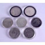 SEVEN SILVER COINS. (7)