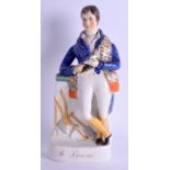 A STAFFORDSHIRE FIGURE OF ROBERT BURNS. 30 cm high.