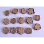 A SET OF FOURTEEN EARLY ANTIQUITY TERRACOTTA TABLETS. (14)