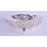 A SILVER PLATED BON BON DISH. 12.5 cm wide.