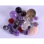 A GROUP OF 19TH CENTURY BEADS including amethyst. (qty)