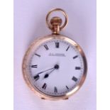 AN EDWARDIAN 9CT GOLD F A CHANDLER LADIES FOB WATCH. 27.1 grams overall. 3 cm diameter.