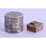 TWO CONTINENTAL SILVER BOXES. 46 grams. (2)