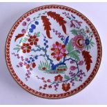 A FLIGHT BARR AND BARR PLATE painted with Oriental flowers. 20 cm diameter.