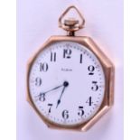 AN ART DECO ELGIN GOLD PLATED POCKET WATCH. 4.25 cm wide.