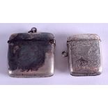 TWO ENGLISH SILVER VESTA CASES. (2)