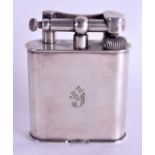 A LARGE VINTAGE DUNHILL SILVER PLATED TABLE LIGHTER. 11 cm x 7.5 cm.