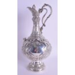 A FINE VICTORIAN IRISH SILVER ARMADA JUG by Frederick Winder & Charles Lamb, decorated with figures