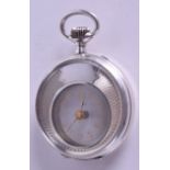 A VERY RARE 19TH CENTURY SWISS MYSTERIEUSE SILVER POCKET WATCH with open work dial and gilt numerals