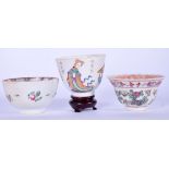 A CHINESE FAMILLE ROSE PORCELAIN BOWL BEARING DAOGUANG MARKS, together with a Canton bowl and anothe