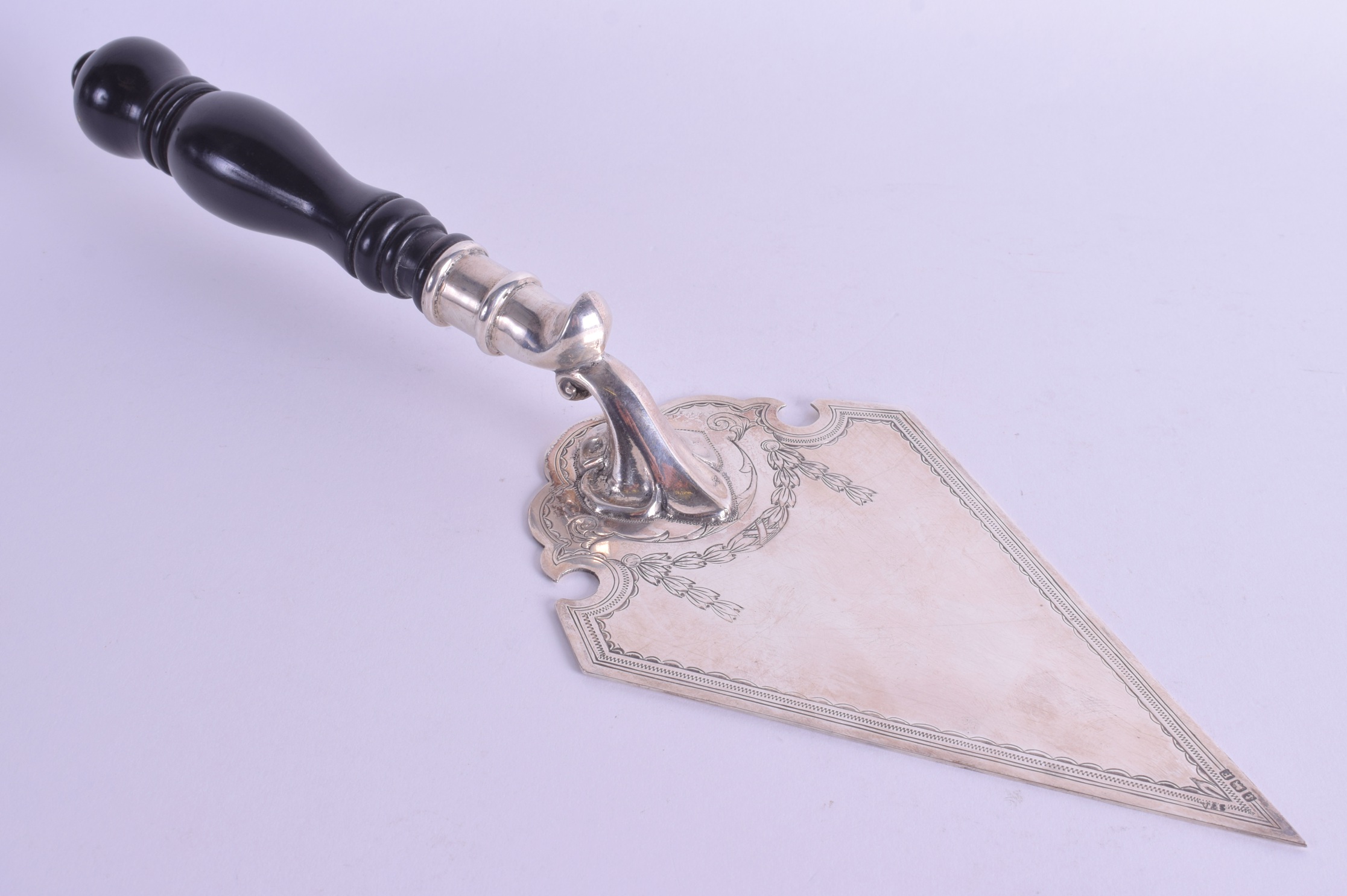 A 1930S SILVER TROWEL. Birmingham 1930. 32 cm long.