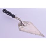 A 1930S SILVER TROWEL. Birmingham 1930. 32 cm long.