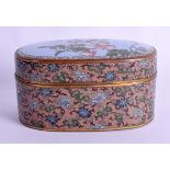 A RARE 19TH CENTURY JAPANESE MEIJI PERIOD CLOISONNE ENAMEL BOX AND COVER in the manner of Namikawa S