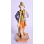 A LATE 19TH CENTURY ROYAL WORCESTER FIGURE OF A WELSHMAN from the Countries of the World series, pai