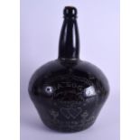 AN UNUSUAL MID 19TH CENTURY ENGRAVED MARRIAGE GLASS BOTTLE presented to J & A Logan Gallow Gate 1851