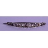 AN EARLY 20TH CENTURY SILVER AND PASTE STONE BROOCH. 5.5 cm long.