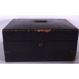 A GOOD LEATHER BOUND WRITING SLOPE BOX, by J.W Allen, 97 Strand London 38 cm wide.