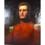 SCHOOL OF CHARLES V BOND (American 1825-1864) UNFRAMED OIL ON CANVAS, quarter length portrait of a s