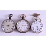 AN ANTIQUE PERFECTA POCKET WATCH together with two others. (3)