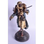 A 19TH CENTURY AUSTRIAN COLD PAINTED BRONZE FIGURE OF AN EASTERN HUNTER by Franz Xavier Bergmann, mo