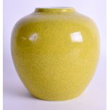 A 19TH CENTURY CHINESE YELLOW GLAZED GINGER JAR. 14 cm high.