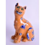 AN EARLY 20TH CENTURY FRENCH GALLE FIGURE OF A SEATED CAT modelled seated with heart shaped motifs.