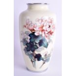 AN EARLY 20TH CENTURY JAPANESE MEIJI PERIOD CLOISONNE ENAMEL VASE decorated with floral sprays upon