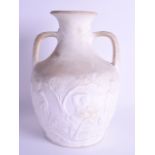 AN UNUSUAL 19TH CENTURY ENGLISH PARIAN BISQUE PORTLAND VASE decorated all over with classical figure