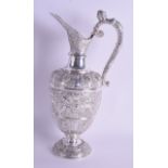 A LOVELY VICTORIAN SILVER CELLINI WINE JUG by D C Rait & Spon. Glasgow 1878. 29.9 oz. 30.5 cm high.