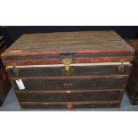 A VERY LARGE FRENCH GOYARD OF PARIS TRAVELLING TRUNK No 59912. 111 cm x 69 cm x 60 cm