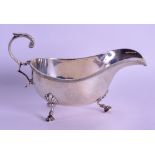 A SILVER SAUCEBOAT. London 1910. 4.5 oz. 15 cm wide.